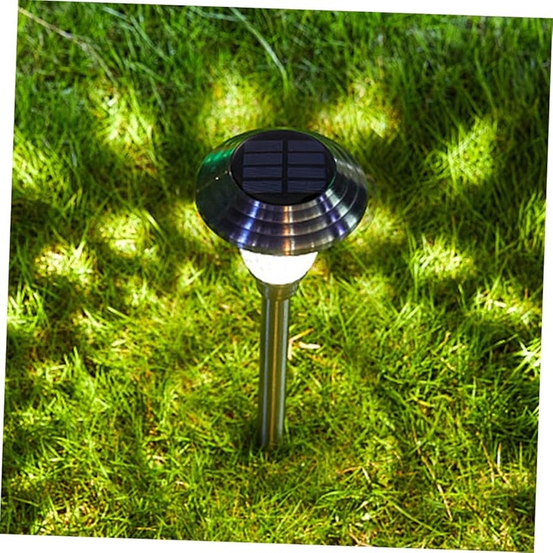 Solar Powered Stainless Steel LED Stick Lamp 2 Pack for Garden Patio Lawn - Image 5